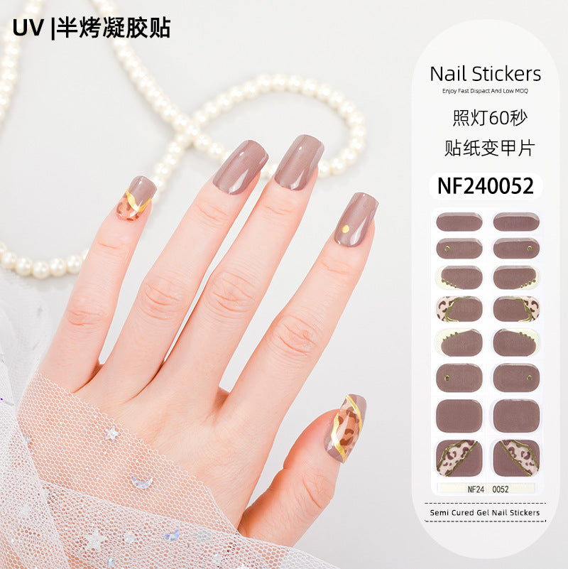 Zhengxiang custom gel nail art stickers - cat eye, glitter, 3d foil, french, uv light therapy, semi-cured nail stickers wholesale