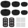 hot-selling ball head flower bud donut 36-piece set lazy hair accessories hair tie hair set