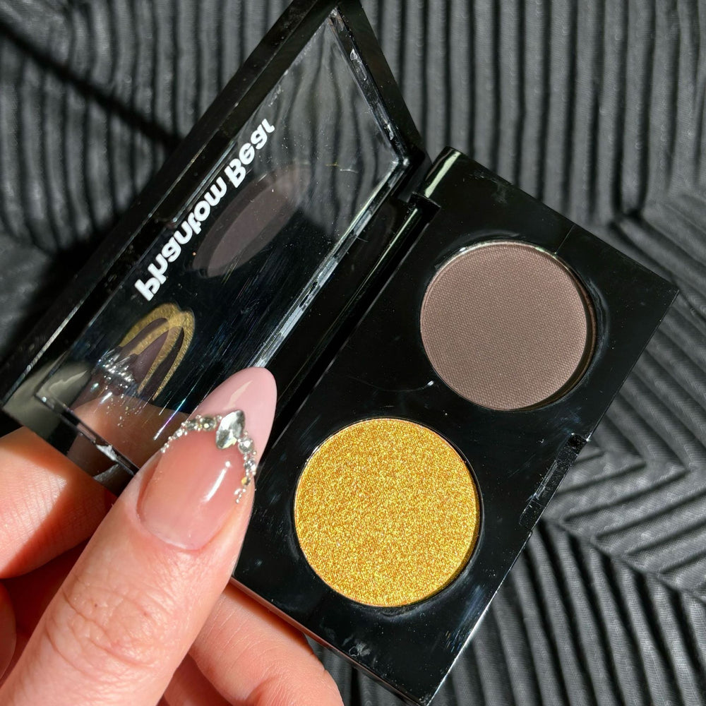 Phantom bear two-color eyeshadow - everyday light makeup, affordable student-friendly rose tea cement eyeshadow palette, high-end, pure & sultry style