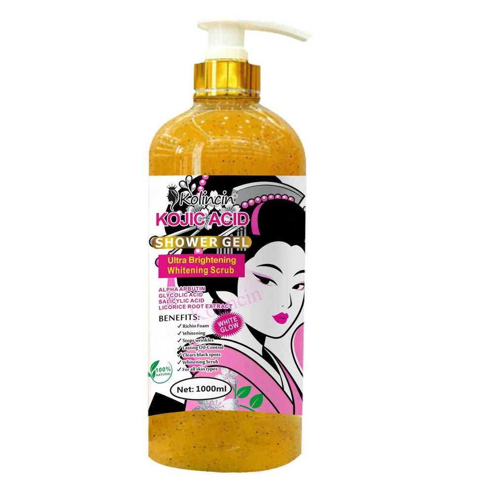 Wholesale kojic acid serum, body lotion, moisturizing scrub, cleanser, brightening, and hydrating kojic acid skincare series for export