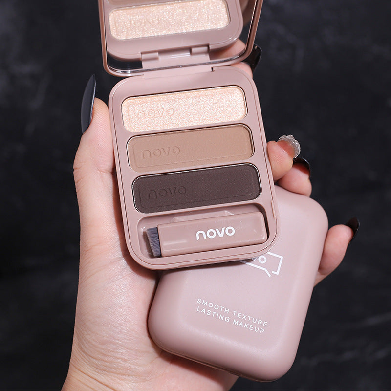 Novo three-color eyebrow powder for beginners - waterproof, long-lasting, smudge-proof, makeup artist-grade shading powder for hairline definition