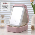 Cosmetic bag with led light, mirror, and desktop makeup organizer - portable, detachable, and partitioned storage for home use