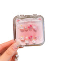New arrivalkids manicure ear clip handmade girl wear nail patch exquisite transparent girl gift box suit