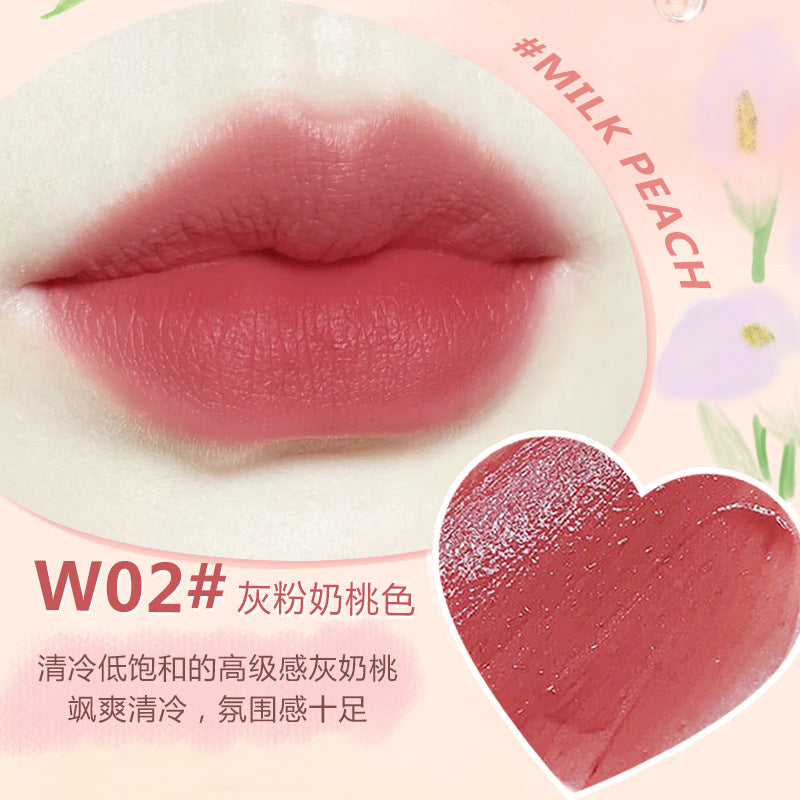 Wodwod velvet mist light cream lip glaze velvet matte matte low saturation pseudo-natural student affordable lipstick
