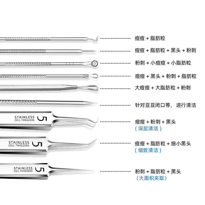 Stainless steel acne needle acne needle acne clip cell clip blackhead removal squeeze acne tweezers beauty tools manufacturer wholesale