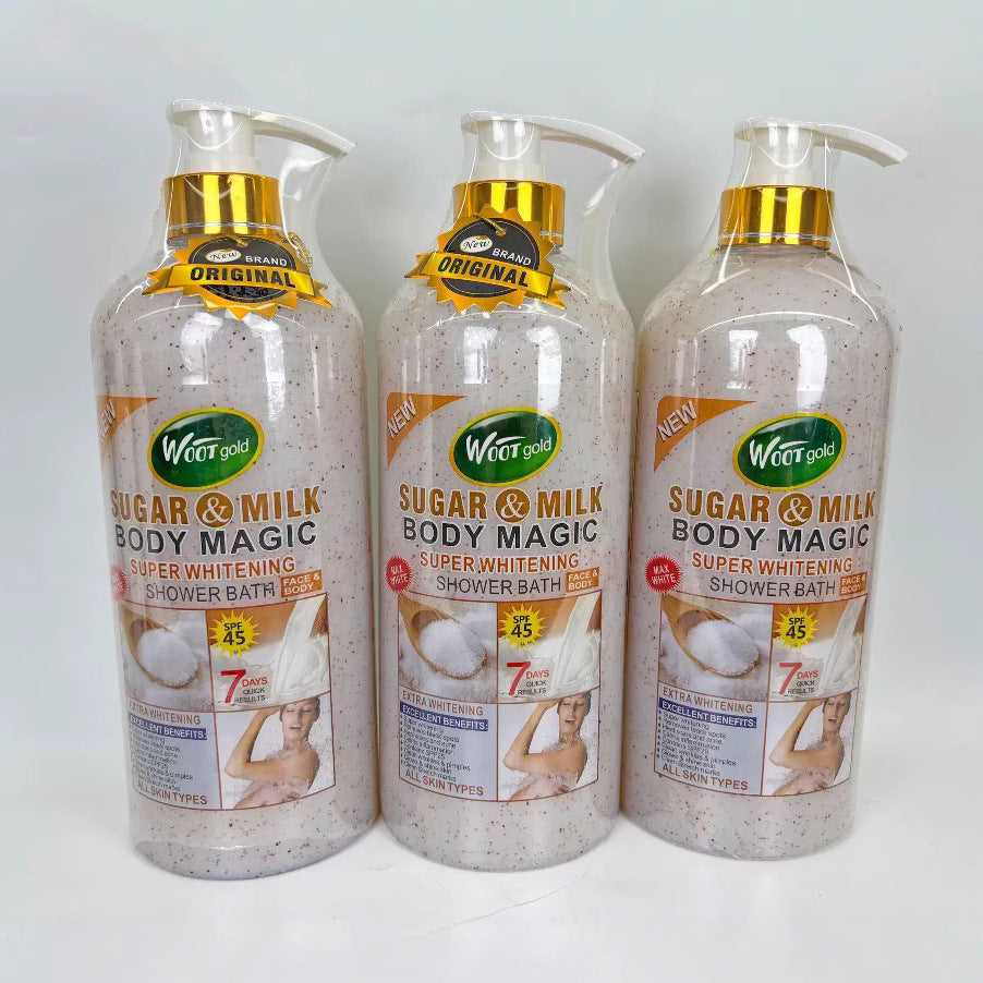 silky milk shower gel 1000ml, cleansing & moisturizing carrot scrub body wash, wholesale for export