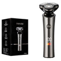 new men's electric shaver, rechargeable, full body washable, rotary shaving head with triple blades