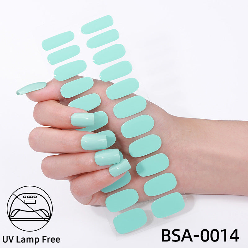 no-bake gel manicure stickers waterprooffashionpure color nail stickers no cure gel nail wraps