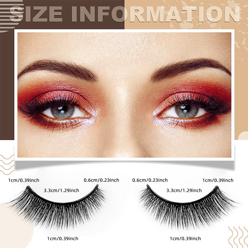 European and american glue-free self-adhesive eyelashes - full strip, realistic, dense, lengthening, hangable 3d temperature-activated adhesive self-adhesive false eyelashes