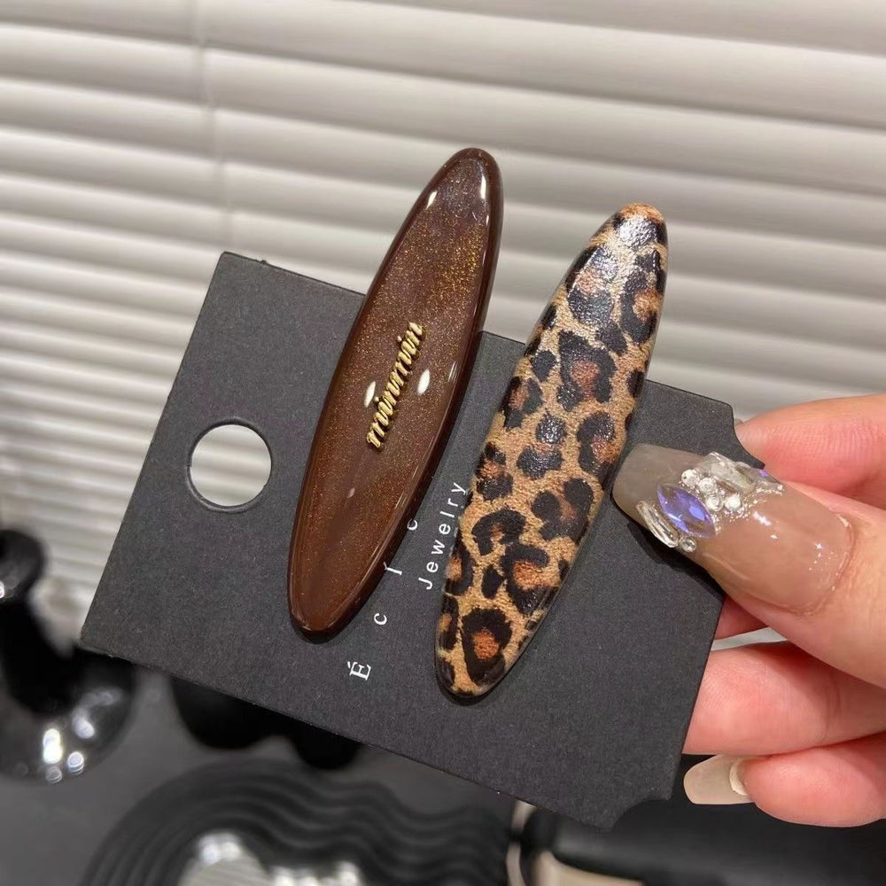 K-style dongdaemun grids pattern leopard print hair clip female elegantcasual bangs clip broken hair fixed easiest for match headwear new arrival