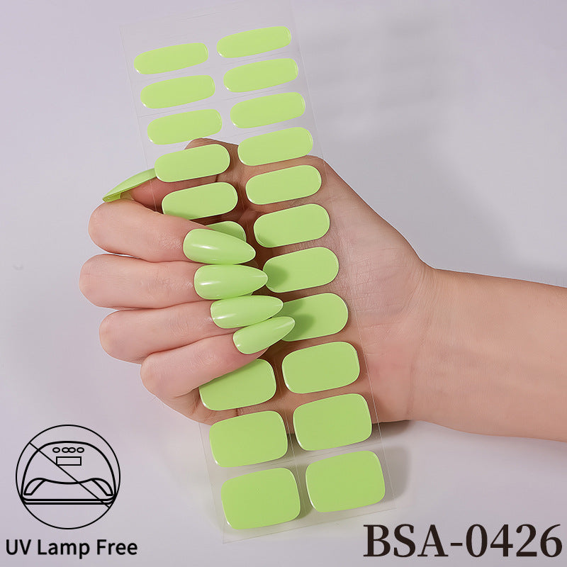 no-bake gel manicure stickers waterprooffashionpure color nail stickers no cure gel nail wraps
