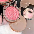 Kakashow embossed rose blush - vibrant, shimmering, nude makeup palette for highlighting and contouring