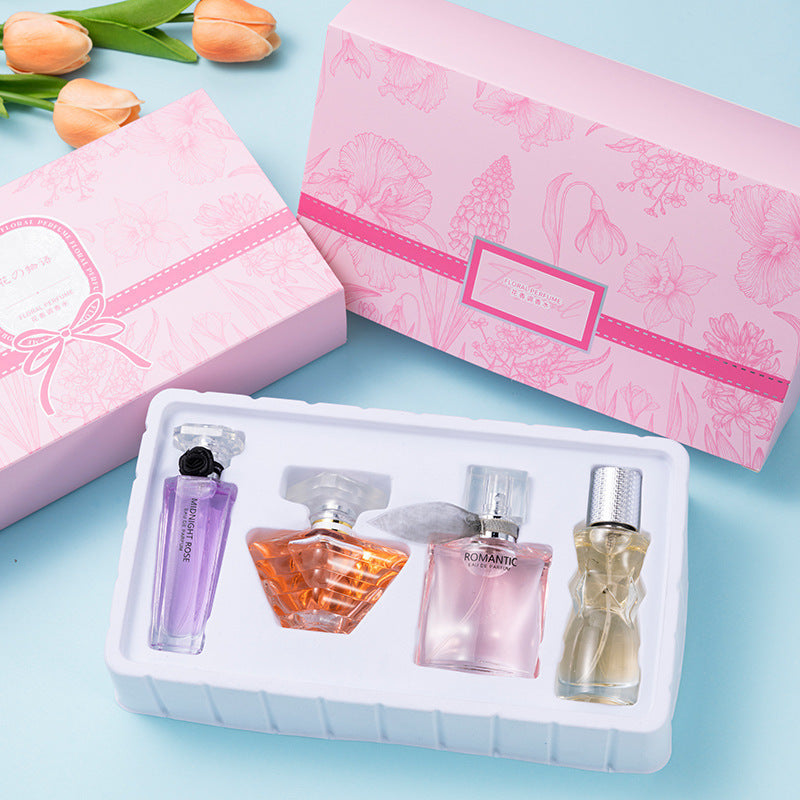 Trendy new perfume set for women - four-piece fragrance collection, light & long-lasting scent, live stream from vietnam & southeast asia