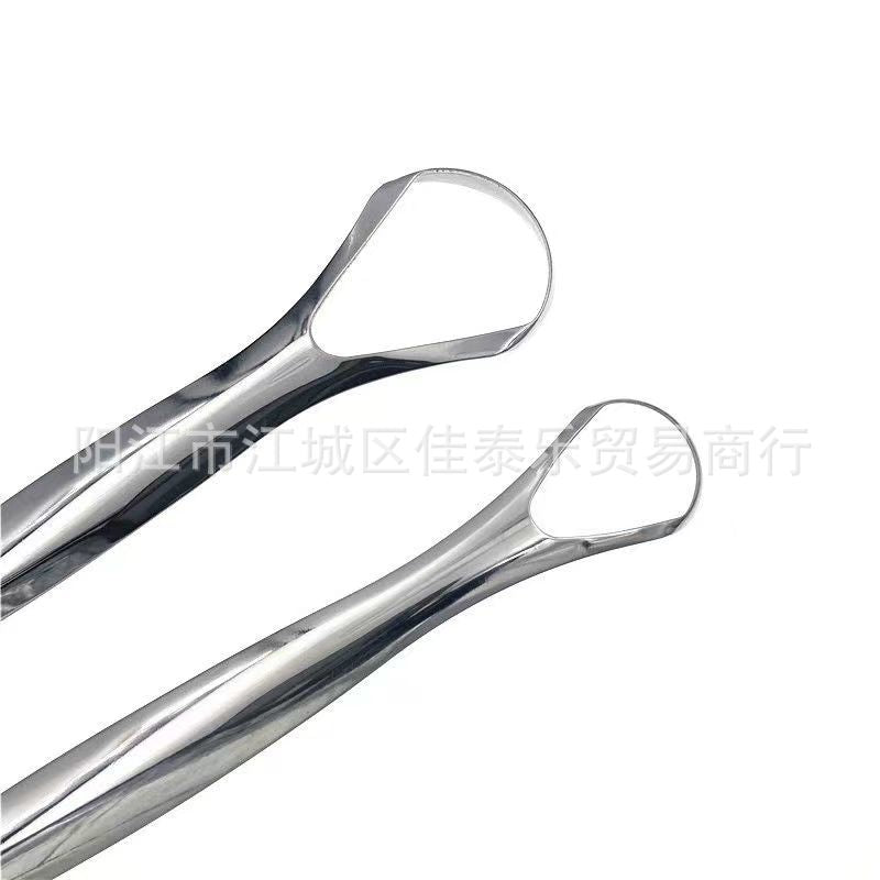 Stainless steel tongue scraper tongue cleaner tongue scraper plate tongue brush oral cleaning tool suit manufacturer in stock