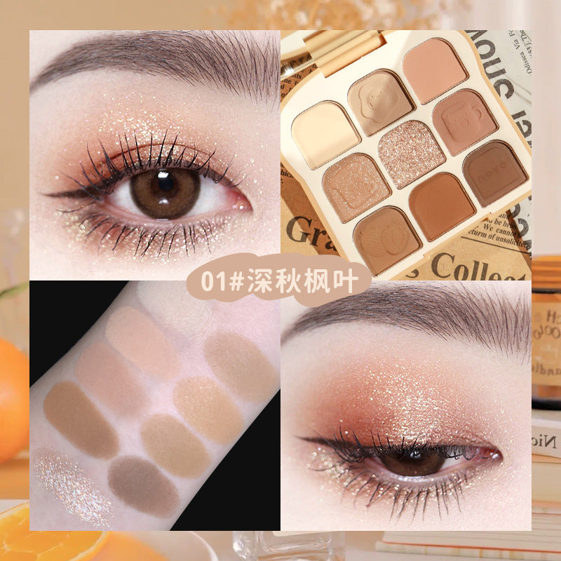 Novo sunny & soft toast eyeshadow palette - shimmer, matte, fine glitter, earth tones - student-friendly & affordable