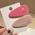 New arrival acetic acid girly pink hair clip side clip casualelegant style cute white bangs clip hair clip duckbill clip