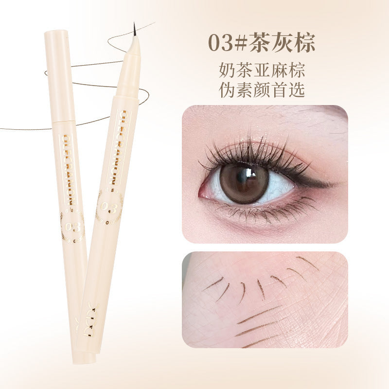 Makeup xixi ink control focus curved tip eyeliner slim waterproof non-smudge eyelashes down to lying silkworm eyeliner pen