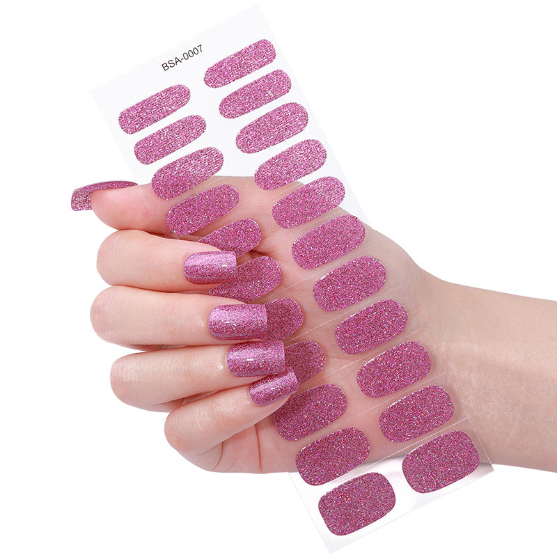 fashion gel nail stickers no bake flash onion powder nail art stickers uv-free gel nail wraps