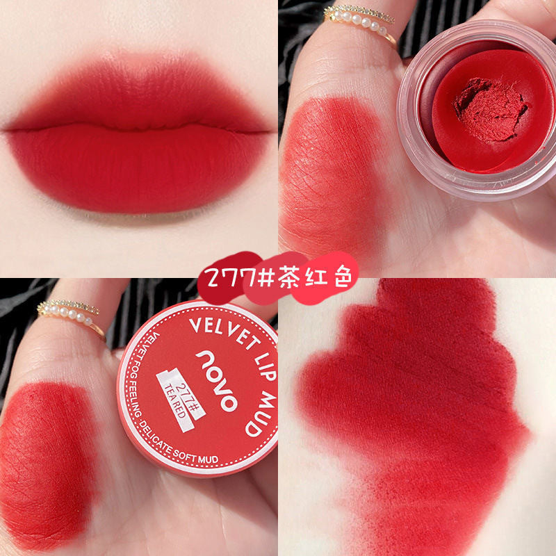 Novo jelly jar lip mud lip glaze - women's velvet matte, smudge-proof, non-stick, brightening lipstick for a natural look