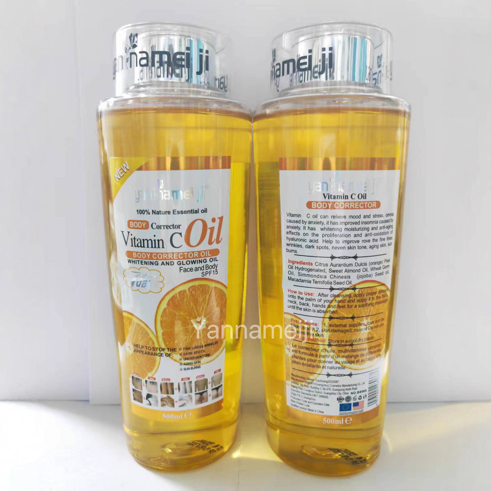 vitamin c essential oil brightening and moisturizing 500ml facial body massage oil moisturizing and blackening skin care vc oil