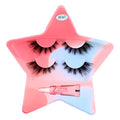 2 pairs of half-eye fox false eyelashes, stereo artificial comic eyelashes, hangable hard stem eyelashes, one piece