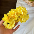 Yi mengling's same style burgundy flower large banana clip moana mermaid style clip classy hair clip