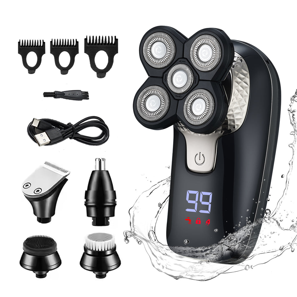 Electric head shaver - the ultimate bald head shaving tool. professional-grade electric head shaver with 7-blade head and self-charging function