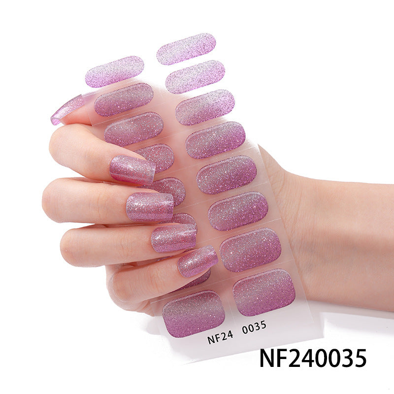 Zhengxiang personalized gel nail stickers waterprooffashion flash cat eye uv semi-cured gel nail stickers gel nail
