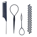 Black 4-piece comb set with hook