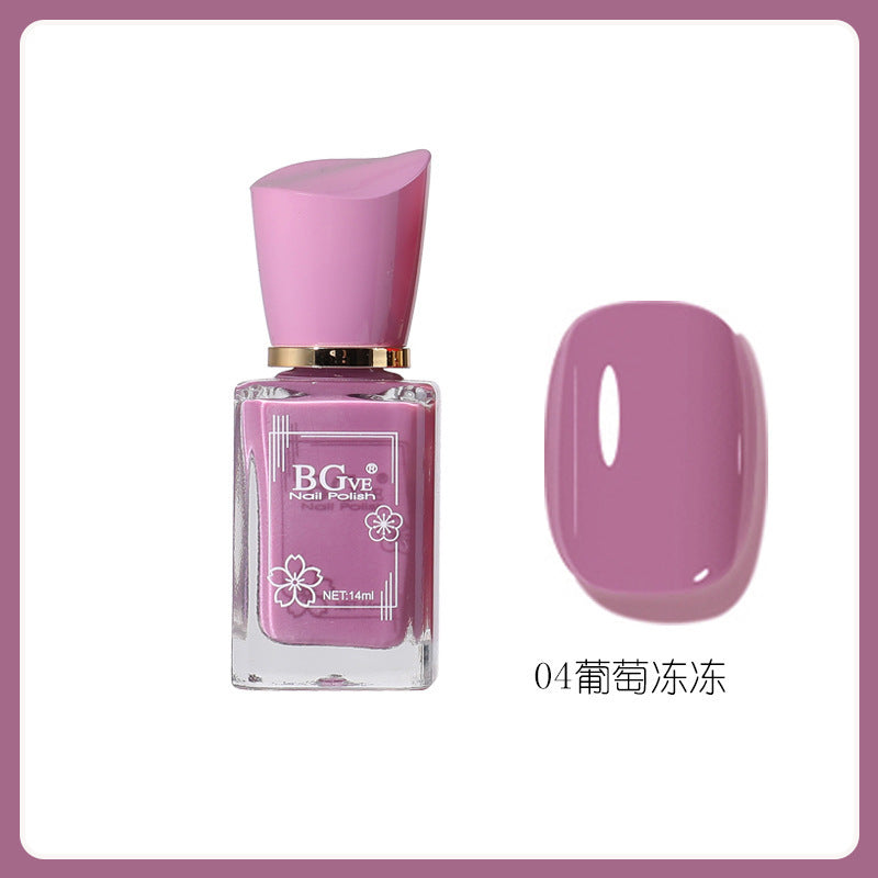 Oil-based nail polish, no-bake micro-gel, scented nail polish, long-lasting, quick-drying, nude color, non-peelable, nude color, sparkling nail polish