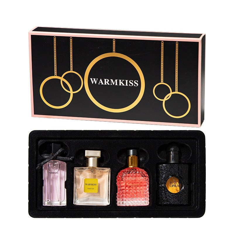 best-selling women's perfume four-piece set, long-lasting light fragrance, floral, black coffee perfume, women's gift box wholesale