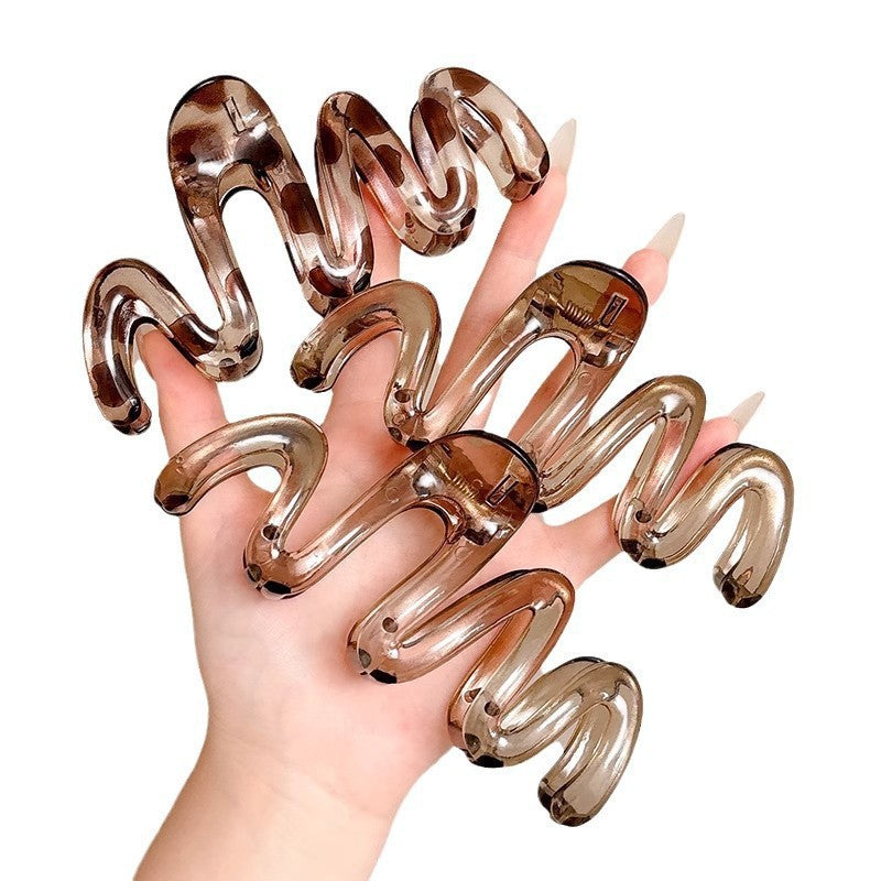 Jelly color wave gripper, back of head hair gripper, hair clip, shark clip, 2024new arrival summer hairpin headwear
