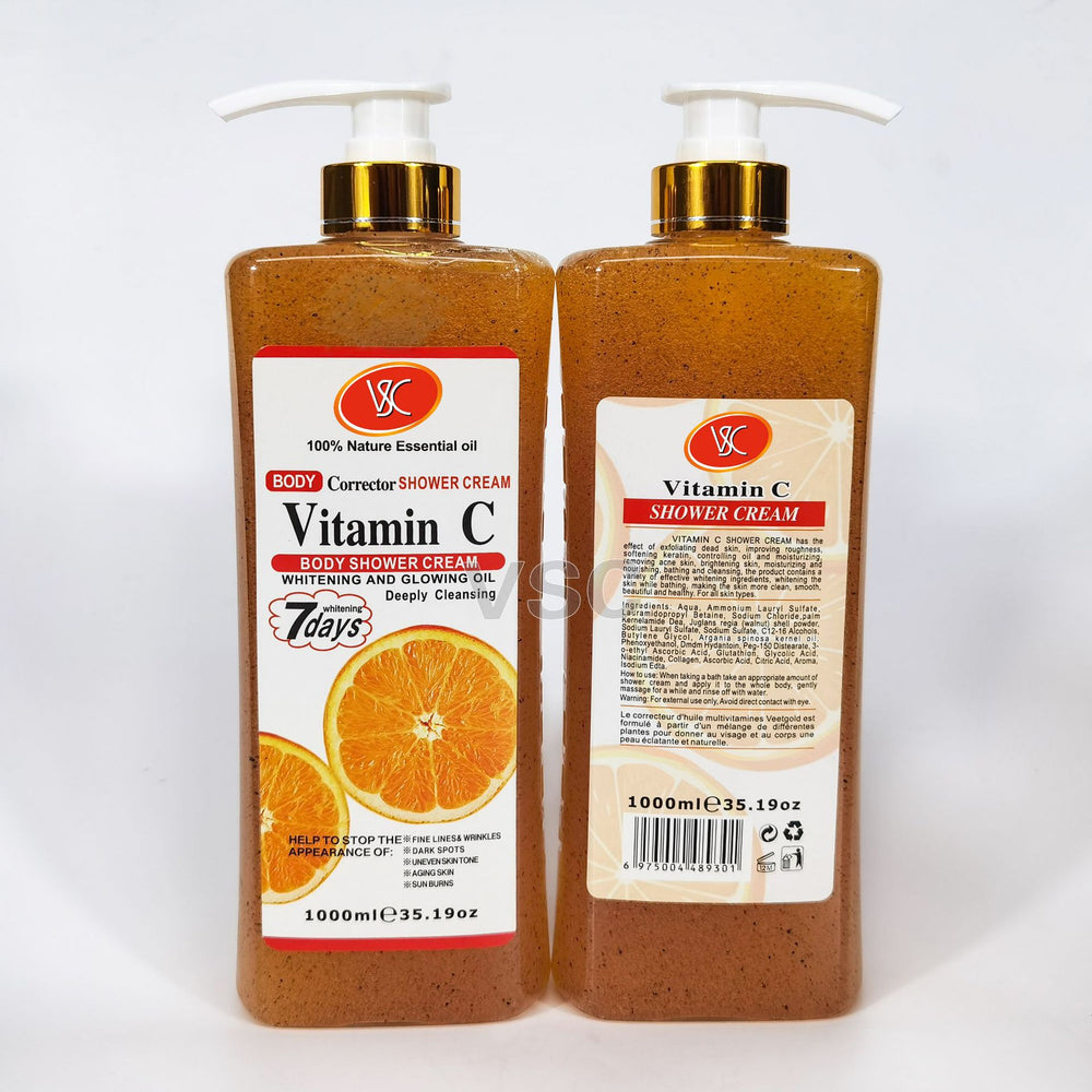 Export carrot scrub shower gel 1000ml rich foam vc long-lasting fragrance vitamin c shower gel