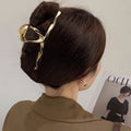 Metal cross hair clip classy cross wavy style elegant gripper shark clip back of head hair bun classy hair accessories