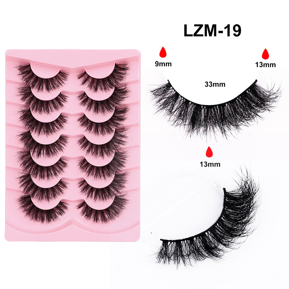 fox style false eyelashes glue style qingdao european and american curling stereo cat eye style hard stem false eyelashes factory