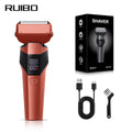 Two-speed electric beard trimmer, fully washable shaver, reciprocating five-blade head, high-power razor for a super clean shave
