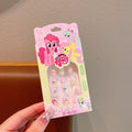 6# pink and green pony boxed nail stickers (12 pieces)