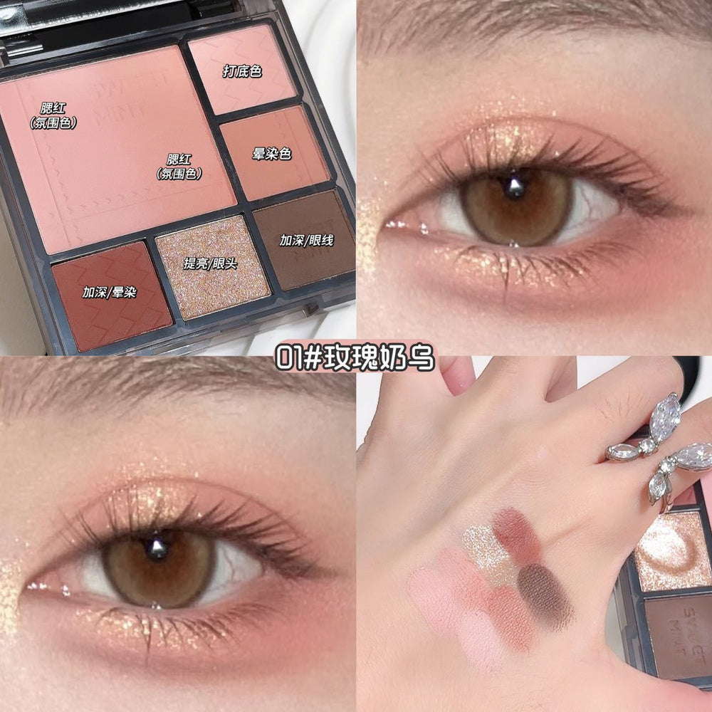 Sweet mint gradient eyeshadow palette - everyday commute, earth tones, matte, highlighter, contour, blush all-in-one