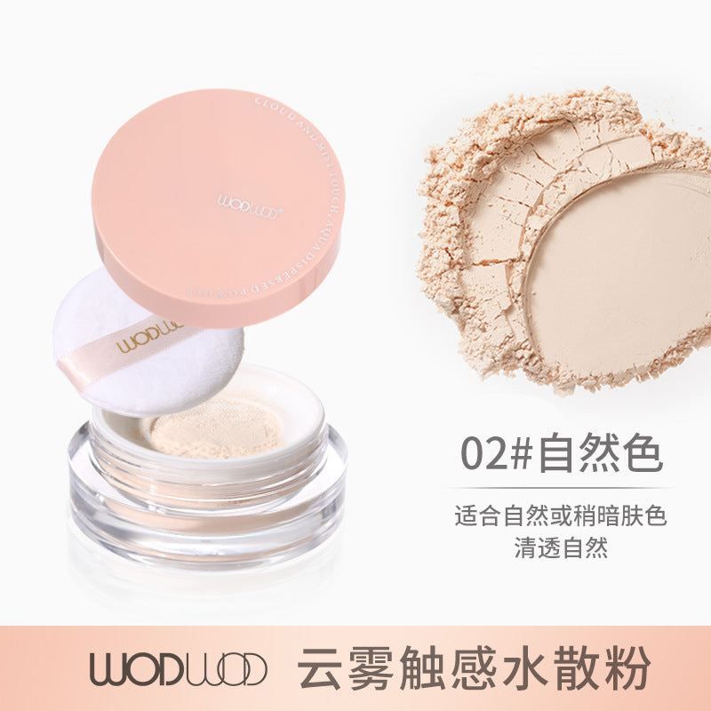 Wodwod cloud touch water loose powder setting powder oil control concealer delicate waterproof anti-sweat non-removing makeup soft focus honey powder