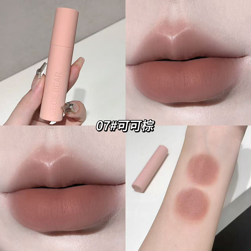 Gege bear macaron powder mist lip mud women's velvet matte matte pseudo-no-makeup fall and winter whitening lip glaze suit