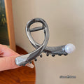 Metal cross pearl clip for women 2024 new arrivalclassy hair clip back of head medium shark clip hair headwear