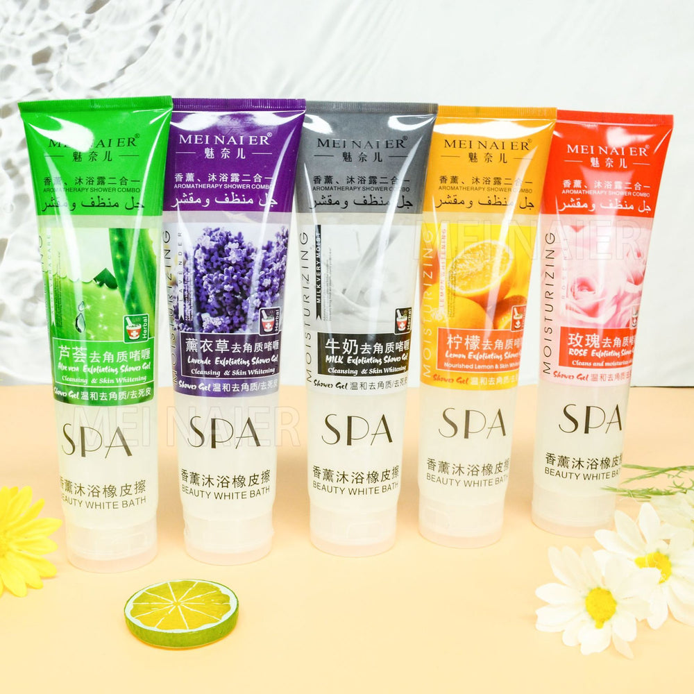exfoliating facial & body scrub - deep cleansing, pore refining, and hydrating exfoliating mitt