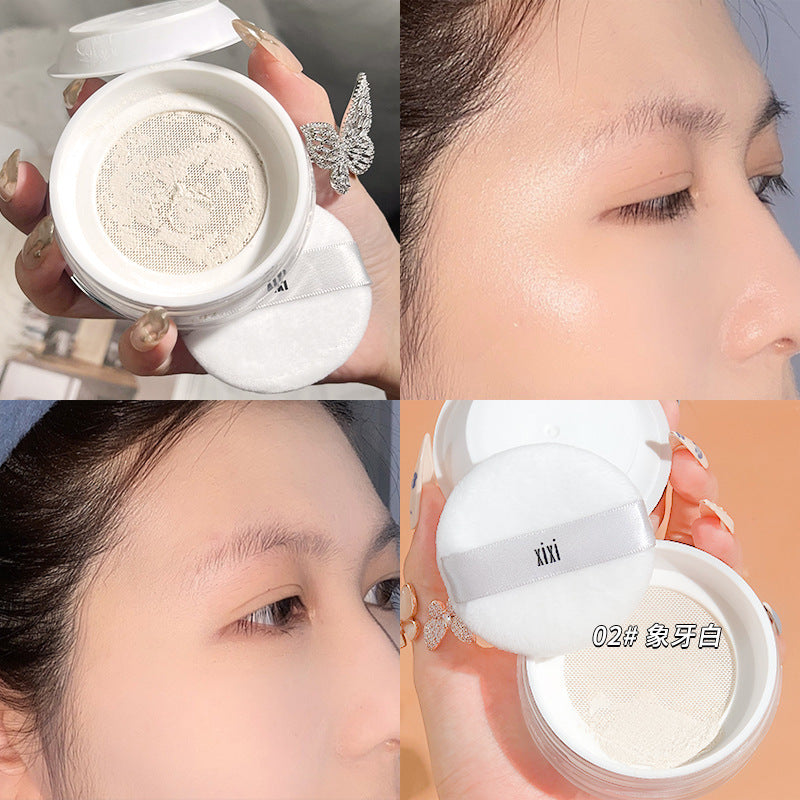 Makeup xixi delicate and clear oil control powder loose powder matte matte waterproof anti-sweat long-lasting non-removing makeup setting powder