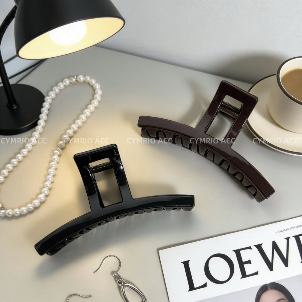 K-style chocolate dark brown hair clip large casualelegant hair clip shark clip classy sense of retro hair clip for women
