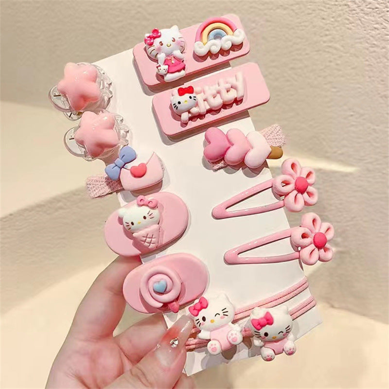 Purple hair clips - 50 piece set: cute hair clips, sweet & girly bang clips, japanese style cartoon hair accessories