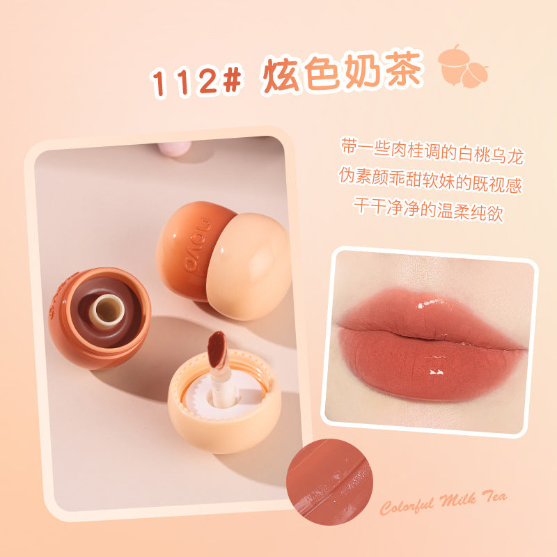 Novo little mushroom milk jar lip jelly lipstick - hydrating, moisturizing, fades lip lines, creates a glassy, mirror-like, dewy lip glaze