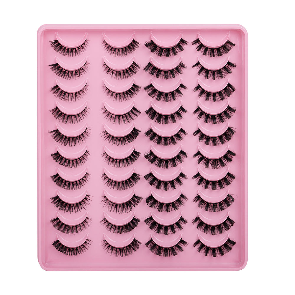 fashion style hard stem false eyelashes southeast asia 3d stereo natural half eye eyelashes flat factory wholesale