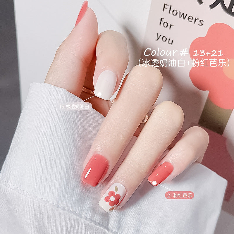 Fall and winter transparent nude bell water-based nail polish no baking quick drying long-lasting non-peelable jelly nail salon nail polish