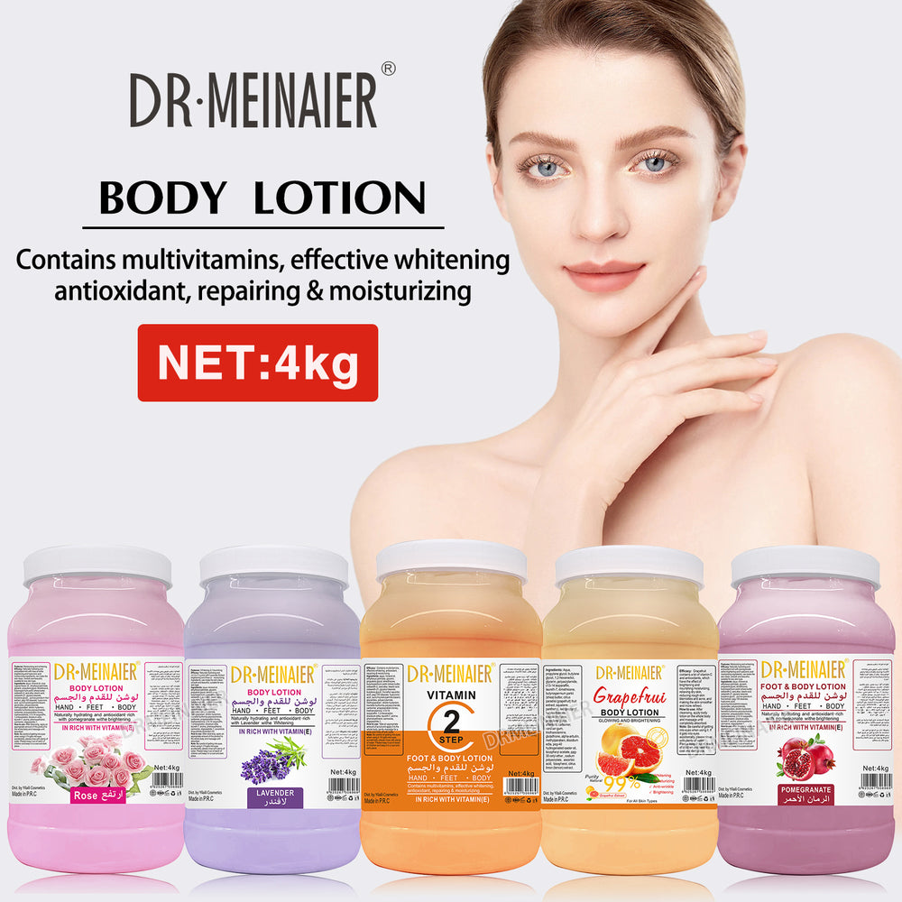 vitamin c brightening body lotion - moisturizing, exfoliating, face & body - rose & lavender scent - 4kg