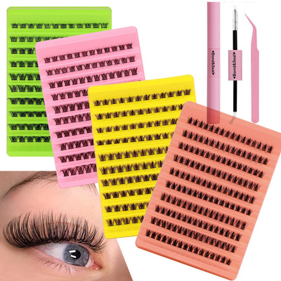 European and american segmented false eyelashes suit10 rows diy cluster grafted eyelashes large capacity mixed eyelashes